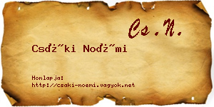 Csáki Noémi névjegykártya