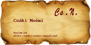 Csáki Noémi névjegykártya